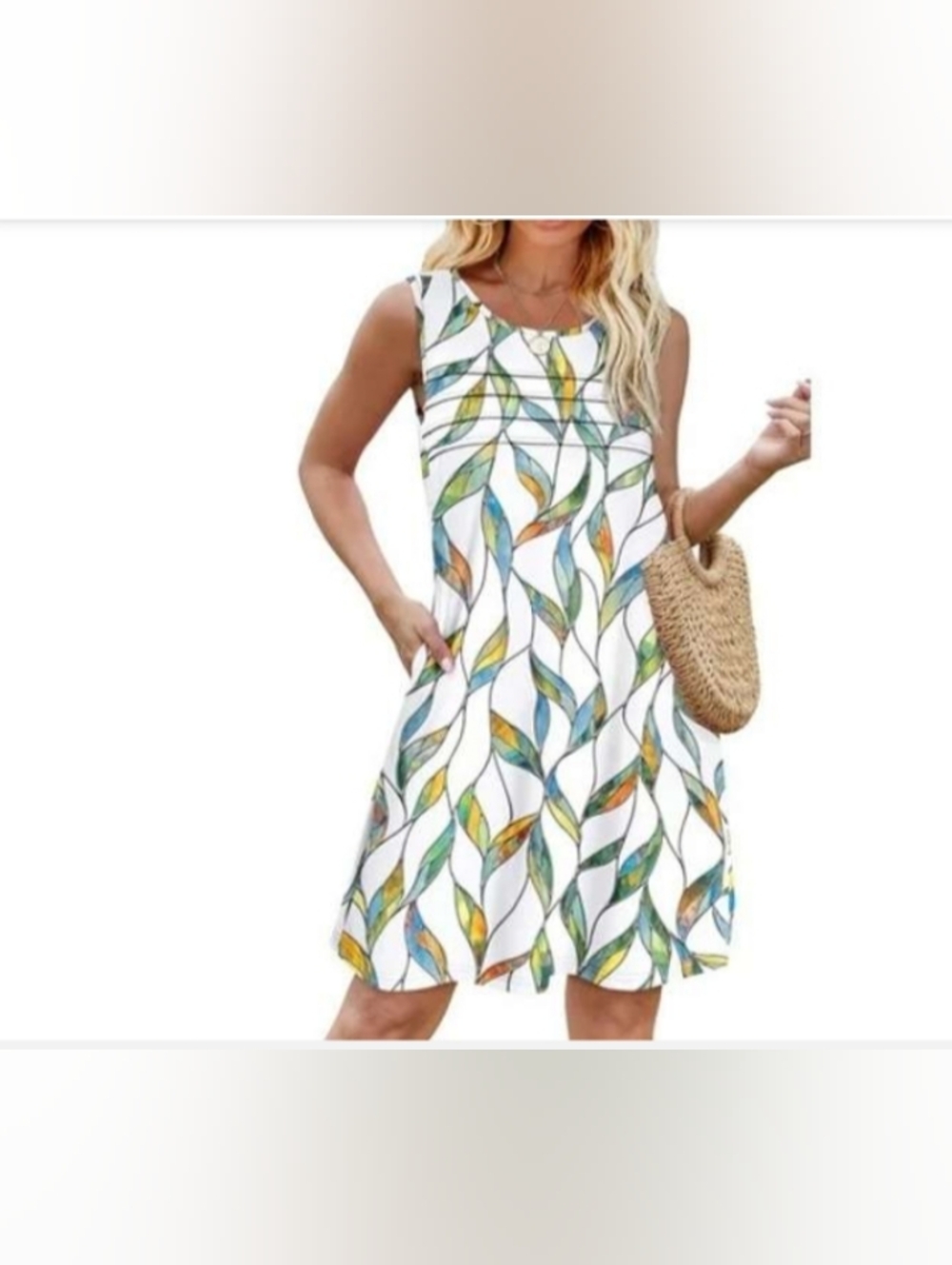 Fantaslook Pleated Tank Dresses for Women Fashion Summer Sleeveless Sundress.2XL